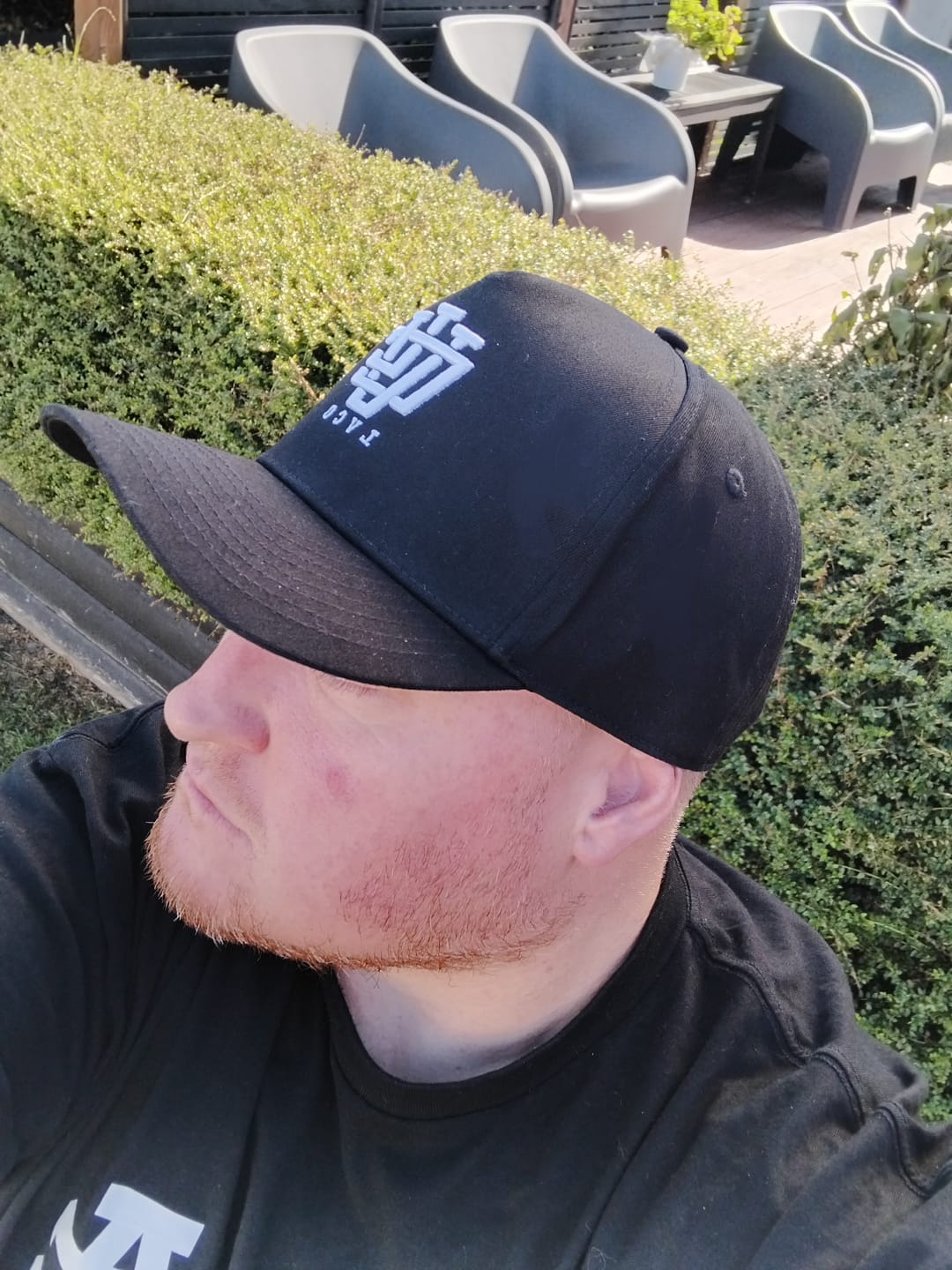 Customer photo review of ULTRA FIT Jet Black A-Frame Snapback