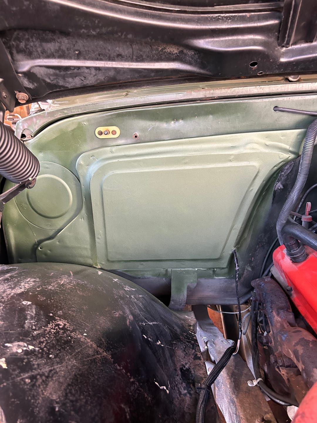 Customer photo review of 1967-72 Chevy C10 Heater Core Delete - Firewall Filler - Perimeter Bead Roll