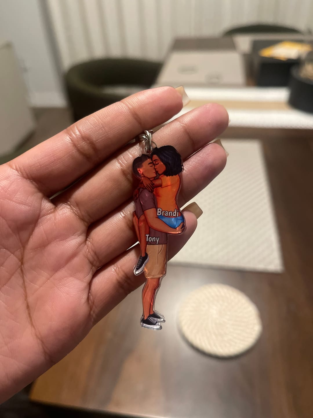 Customer photo review of Personalized Keychain, Couple Portrait, Firefighter, Nurse, Police Officer, Teacher, Gifts by Occupation