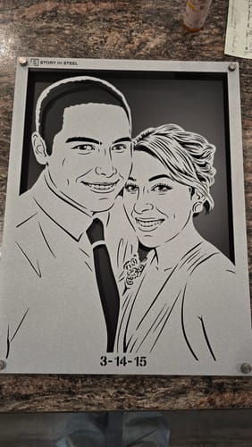 Customer photo review of Wedding Anniversary Metal Portrait