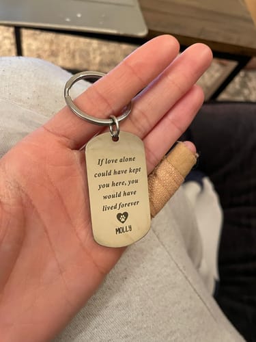 Customer photo review of Personalized Pet Keychain