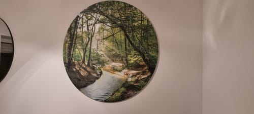 Customer photo review of Alu-Dibond Bild | Wald mit Bach | Rund