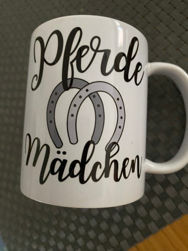 Customer photo review of Pferdefoto mit Spruch - Personalisierte Tasse