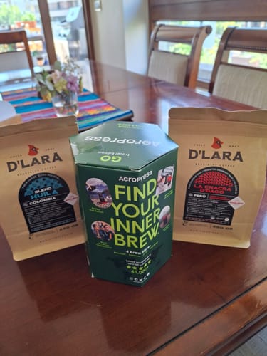 Customer photo review of Pack Aeropress Go + 2 Bolsas 250g Café de Especialidad en Grano o Molido