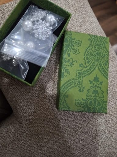 Customer photo review of OLIVIA DELUXE CUBIC ZIRCONIA AND SIMULATED PEARL EARRINGS