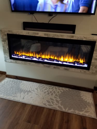 Customer photo review of SimpliFire Allusion Platinum 60'' Wall Mount / Recessed Linear Electric Fireplace