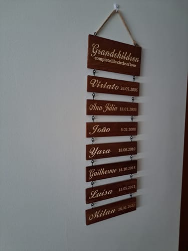 Customer photo review of Personalized Grandkids Hanging Sign (Engraved) Family Keepsake