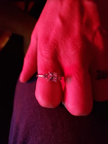 Customer photo review of 0.95-6.45 CT Princess & Round Cut Diamonds - Three Stone Rings