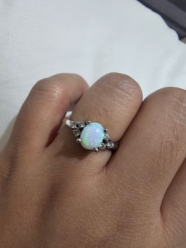 Customer photo review of 1.5ct Montmartre Opal Engagement Ring