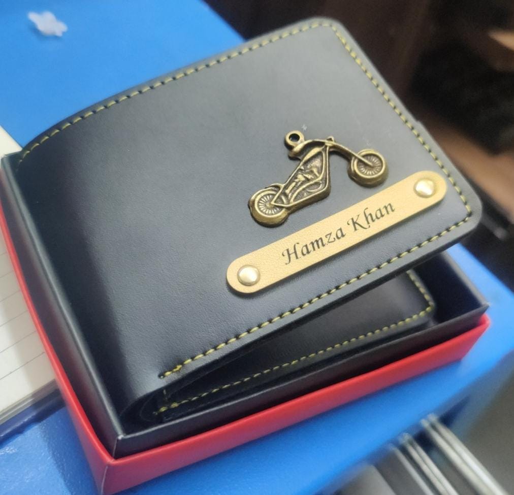 Customer photo review of Personalized Men's Wallet With Name & Charm