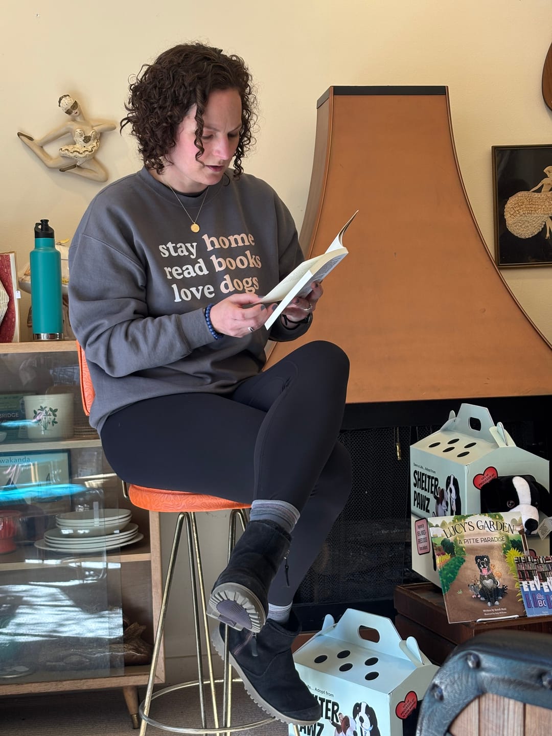 Customer photo review of Stay Home Read Books Love Dogs
