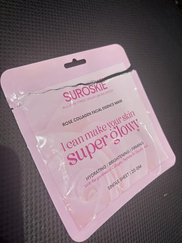 Customer photo review of Rose Collagen Facial Essence Mask Pack Of 3