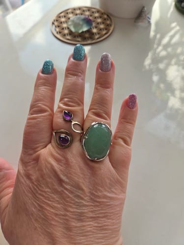 Customer photo review of Bague Aventurine Cabochon