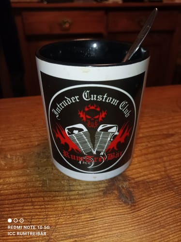 Customer photo review of TassenExpress - Becher Keramik Tasse mit Logo bedruckt 325ml Firmenlogo