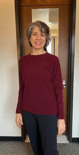 Customer photo review of Ainsley Sweater • Final Sale Deals! - Cranberry Melange