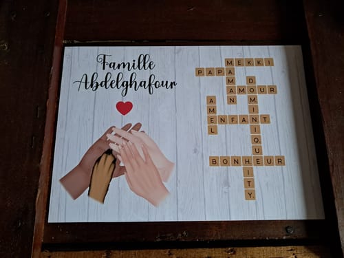 Customer photo review of Affiche Personnalisée - Famille Scrabble - Avec Animaux