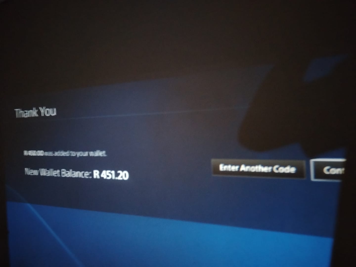 Customer photo review of PSN Wallet Top Up R450. Digital code will be emailed