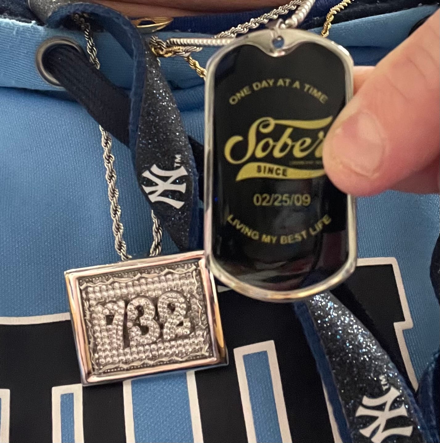 Customer photo review of Loosid Sober Since Dog Tag w/Personalized Sobriety Date