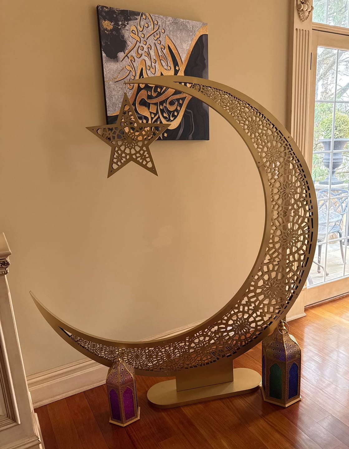 Customer photo review of Dua For Barakah Allahumma Barik Hazal Bait Metal Islamic Wall Art Decor - Arabic Calligraphy Art