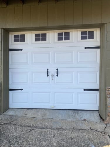 Customer photo review of Magnetic Garage Door Window Accents