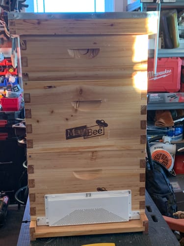 Customer photo review of MayBee Hives 10 Frame Complete Cedar Wood Beehive Kits Include: 2 Deep Bee Boxes And 1 Super Bee Box with Pine Wooden Frame And Beeswax Coated Plastic Foundation