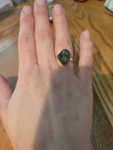 Customer photo review of Raw Black Tourmaline Ring Sterling Silver