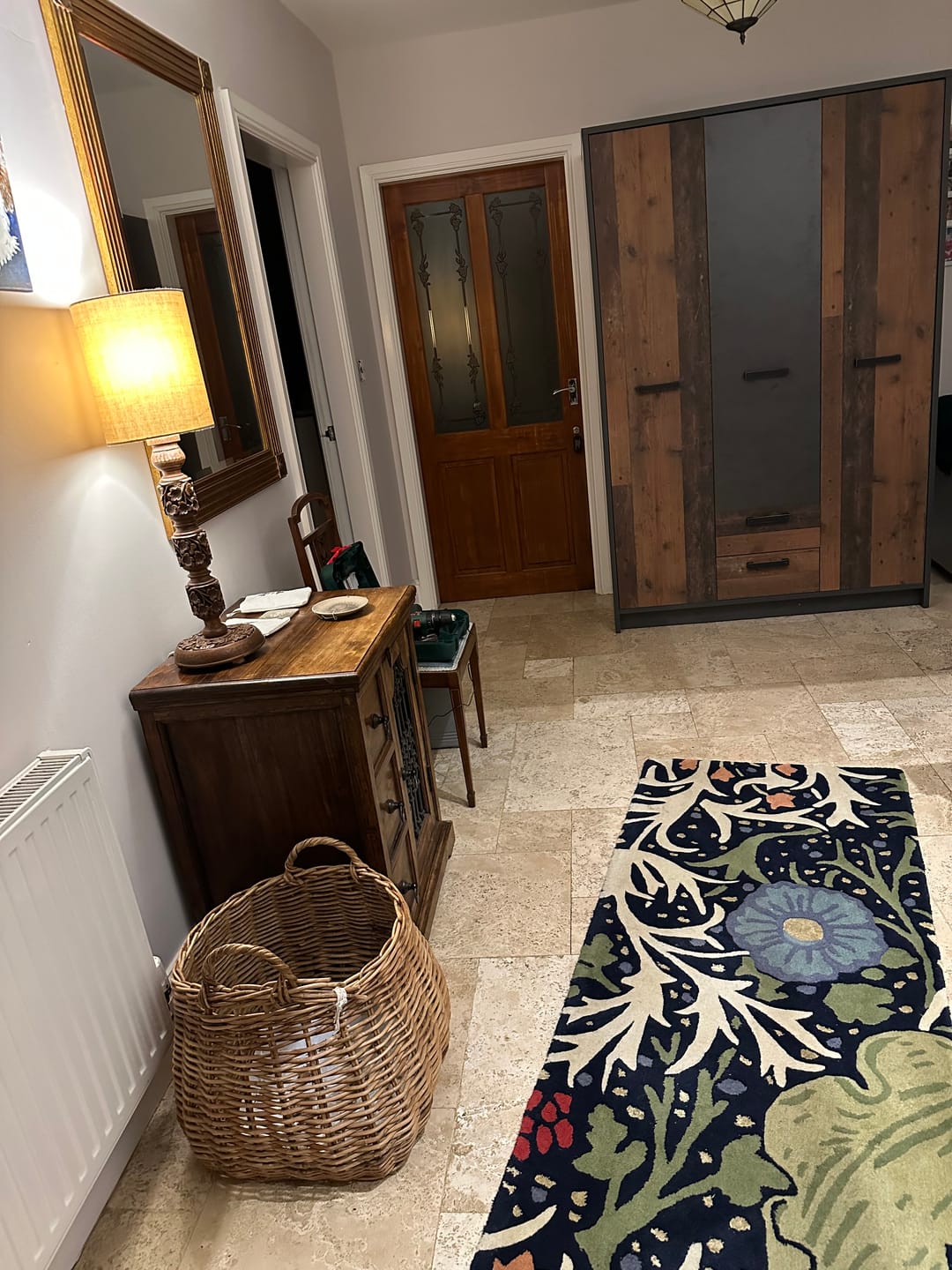 Customer photo review of Brooklyn 3 Door Wardrobe with 2 Drawers in Walnut and Dark Matera Grey