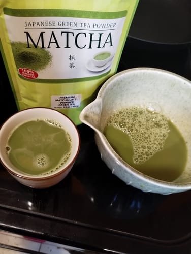 Customer photo review of Premium Matcha Latte Powder