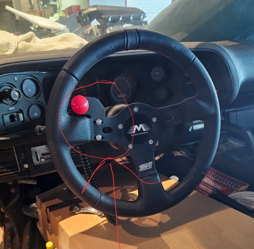 Customer photo review of Motion 3 bolt to 5 bolt Billet Steering Wheel Adapter 15-00022