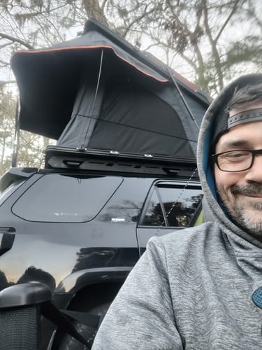 Customer photo review of OPENROAD Aluminum Hard Shell Roof Top Tent-PeakRoof LT Series