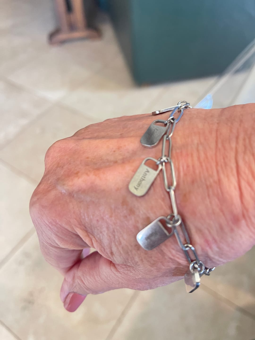 Customer photo review of Personalized Chain Link Bracelet with Custom Name Charms