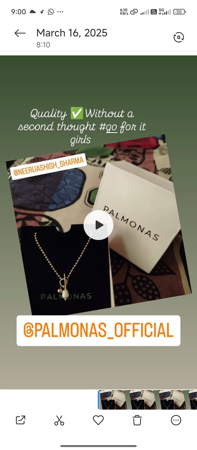 Customer photo review of Dainty Beaded Pearl Chain
