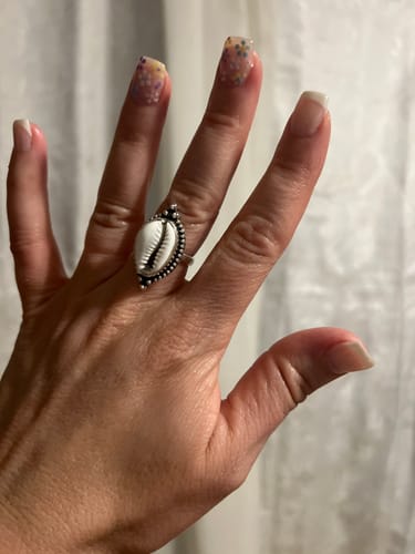 Customer photo review of Cowrie Shell Boho Ring Sterling Silver