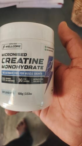Customer photo review of Wellcore - Micronised Creatine Monohydrate (100g, 33 Servings)