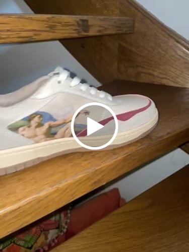 Customer video review of The Creation of Adam Sneakers