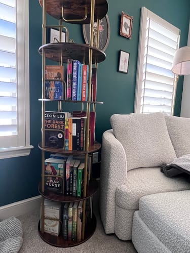 Customer photo review of Flycity 3-5 Tier Rotating Bookshelf With 360° Spinning Display