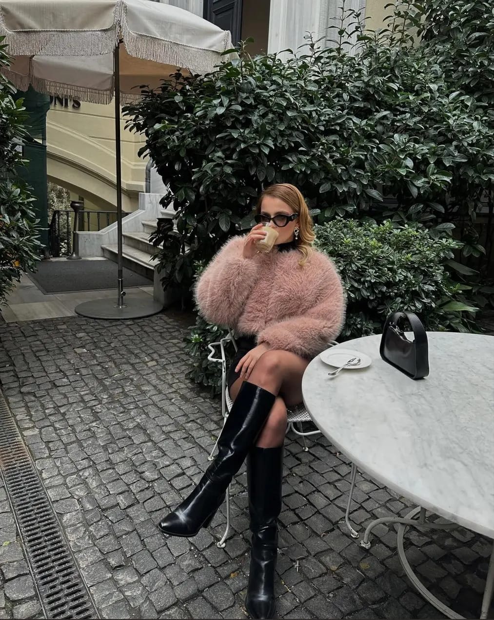 Customer photo review of COCO CROPPED FAUX FUR JACKET - 5 COLOURS
