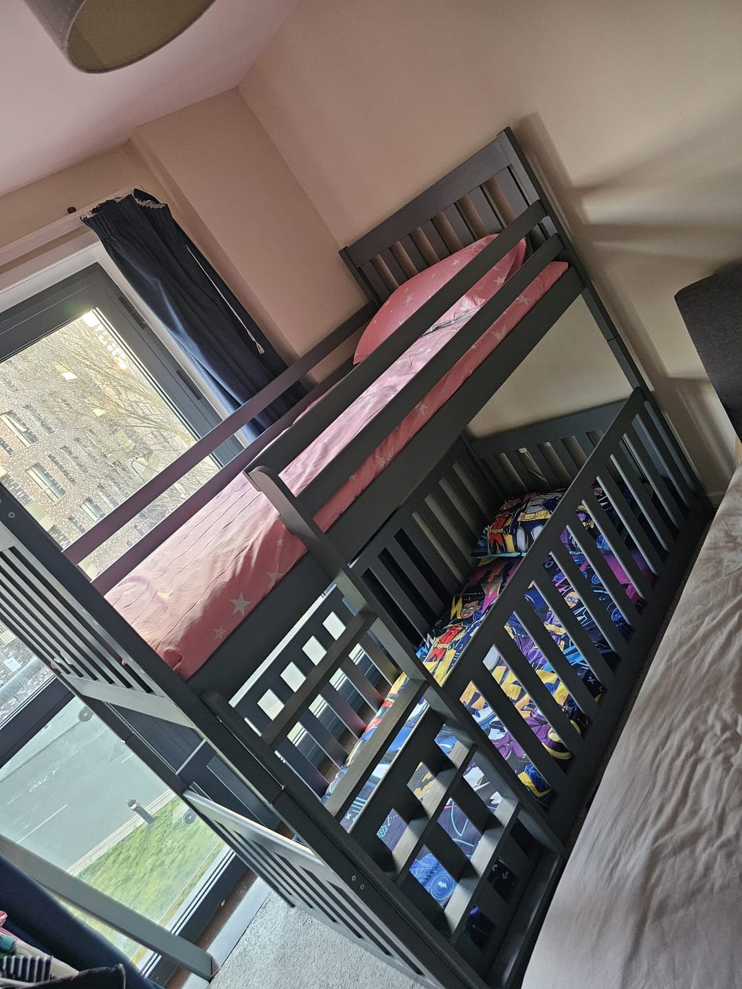 Customer photo review of Wooden Bunk Bed Cris with Cot Bed