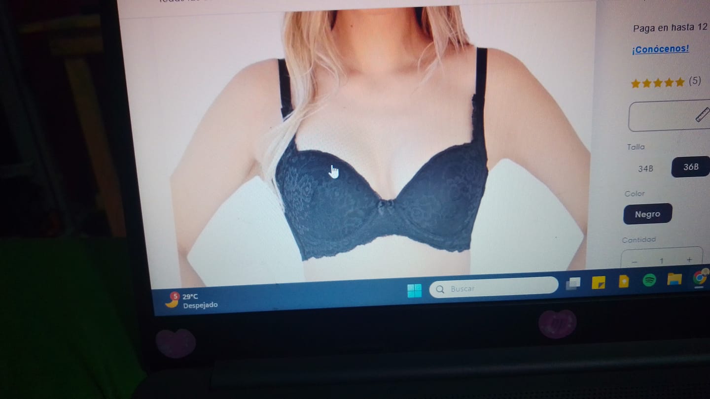 Customer photo review of Brasier de talla extra con peto largo negro 24726 Carnival