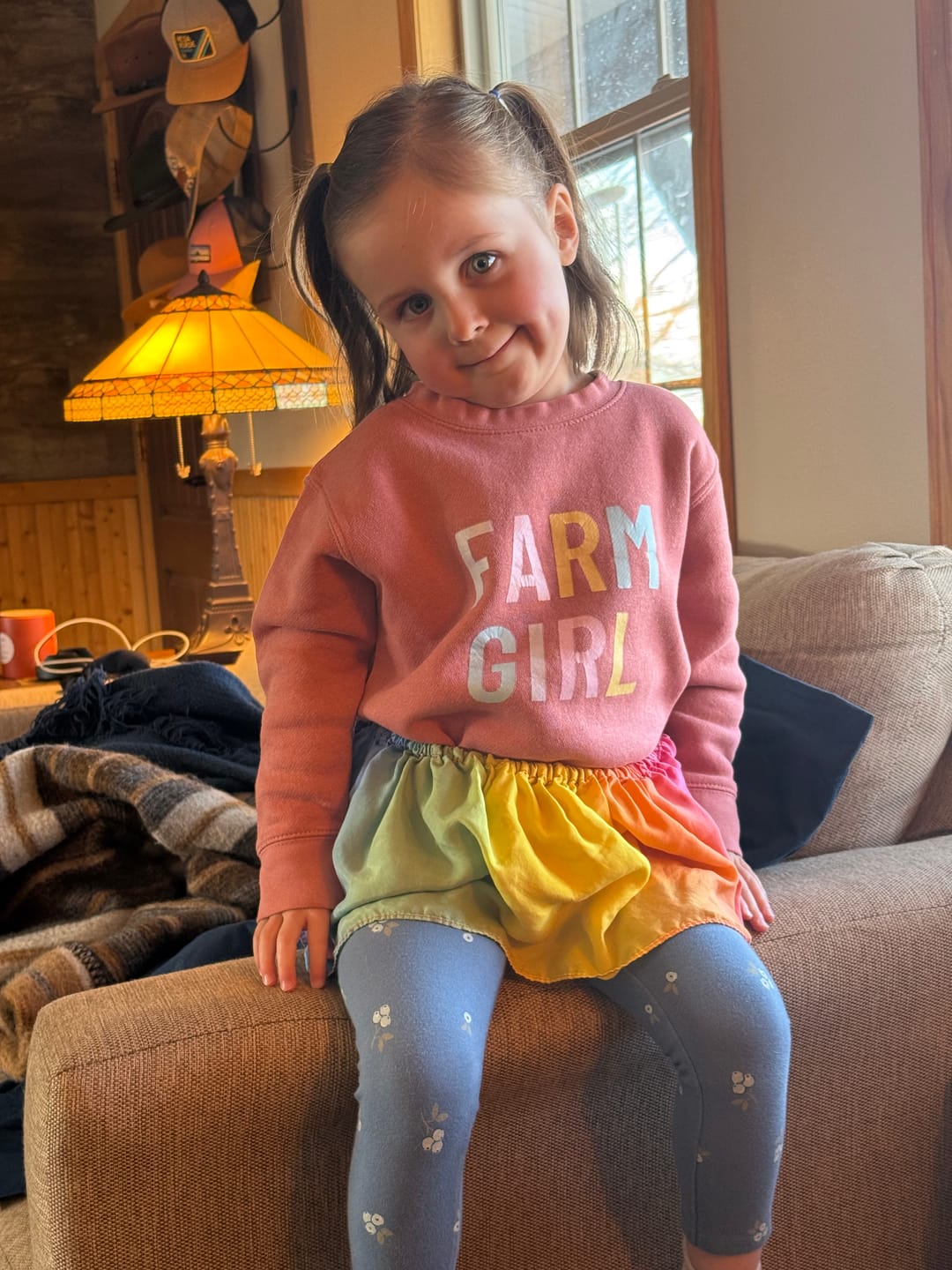 Customer photo review of Pink ‘Farm Girl’ Toddler/Youth Crewneck
