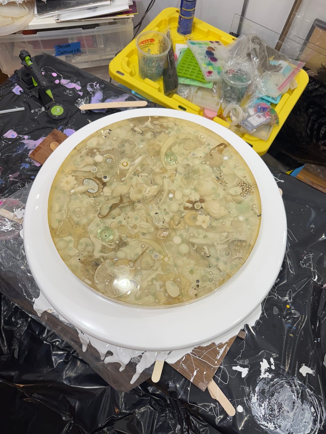 Customer photo review of 11.75x3.75" Cylinder Silicone Mold For Epoxy Resin - Woodturning Bowl Mold