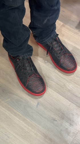 Customer photo review of Black Cherry Python Leather Shoes
