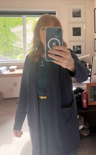 Customer photo review of Paisley Cardigan - Twilight Storm