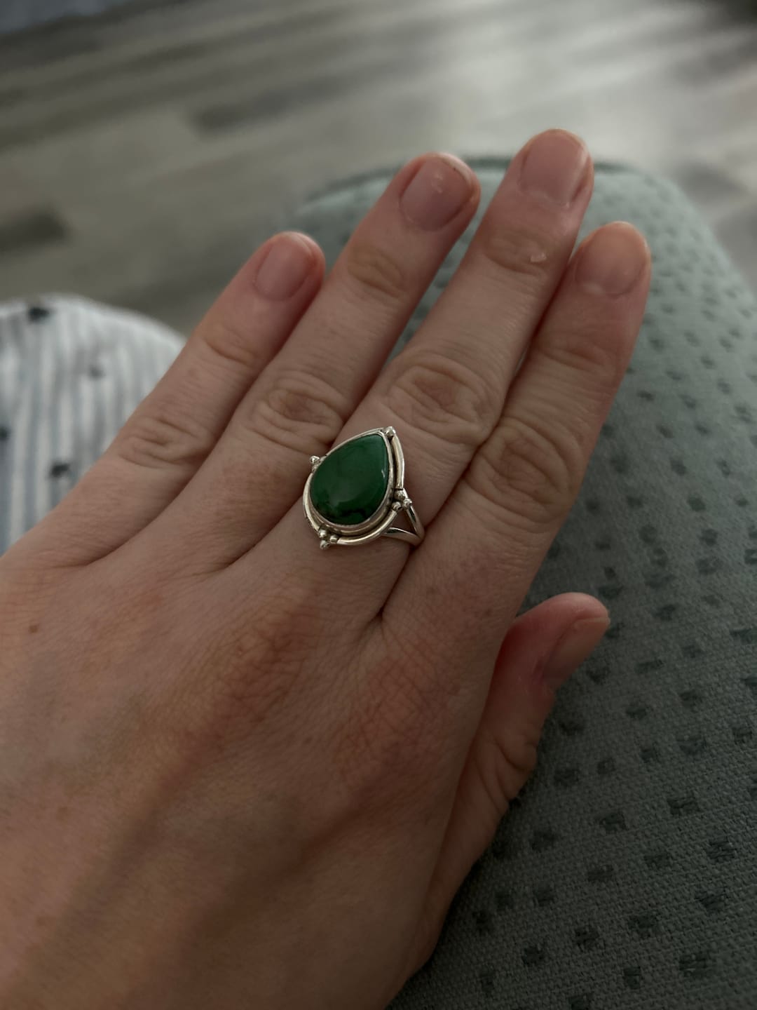Customer photo review of Turquoise Teardrop Ring