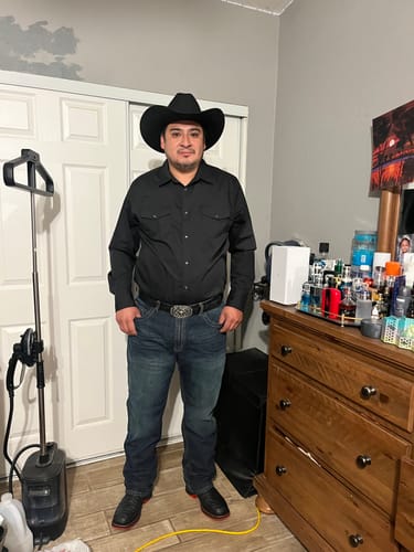 Customer photo review of Matte Black Anaconda Leather Boots With 3D Lightweight Sole