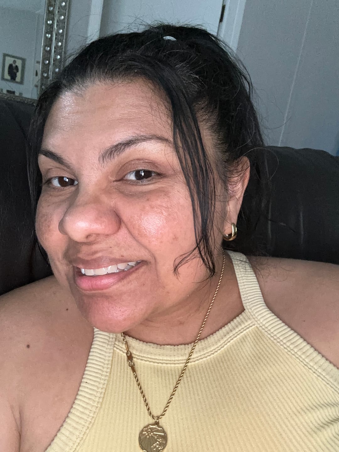 Customer photo review of Chunky Dome Earrings