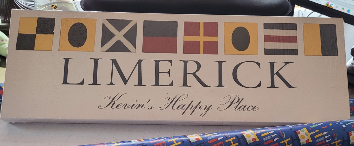 Customer photo review of Personalized Nautical Flags Wall Decor