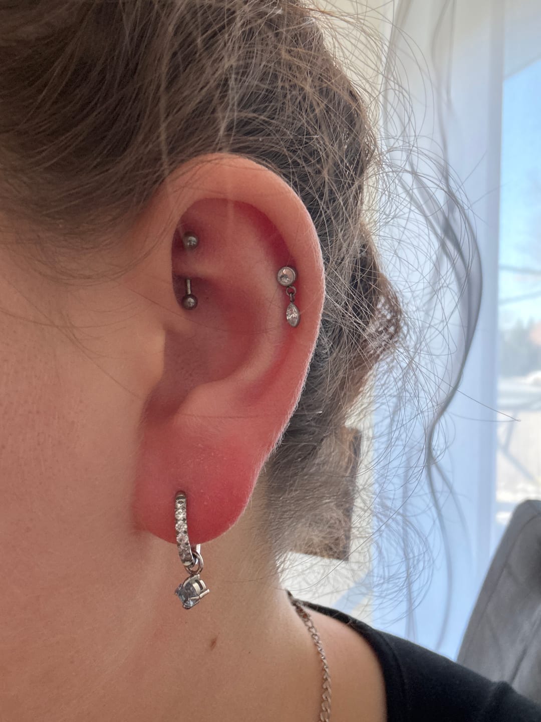 Customer photo review of Hanging Point Piercing | Titan
