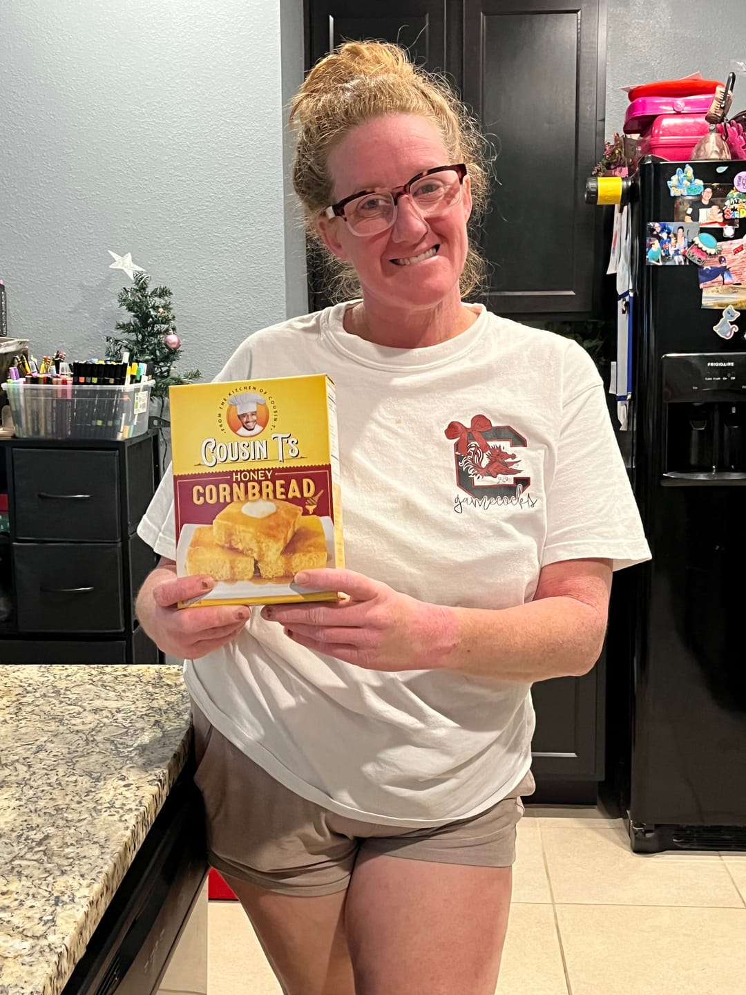 Customer photo review of Cousin T's Gourmet Honey Cornbread Mix