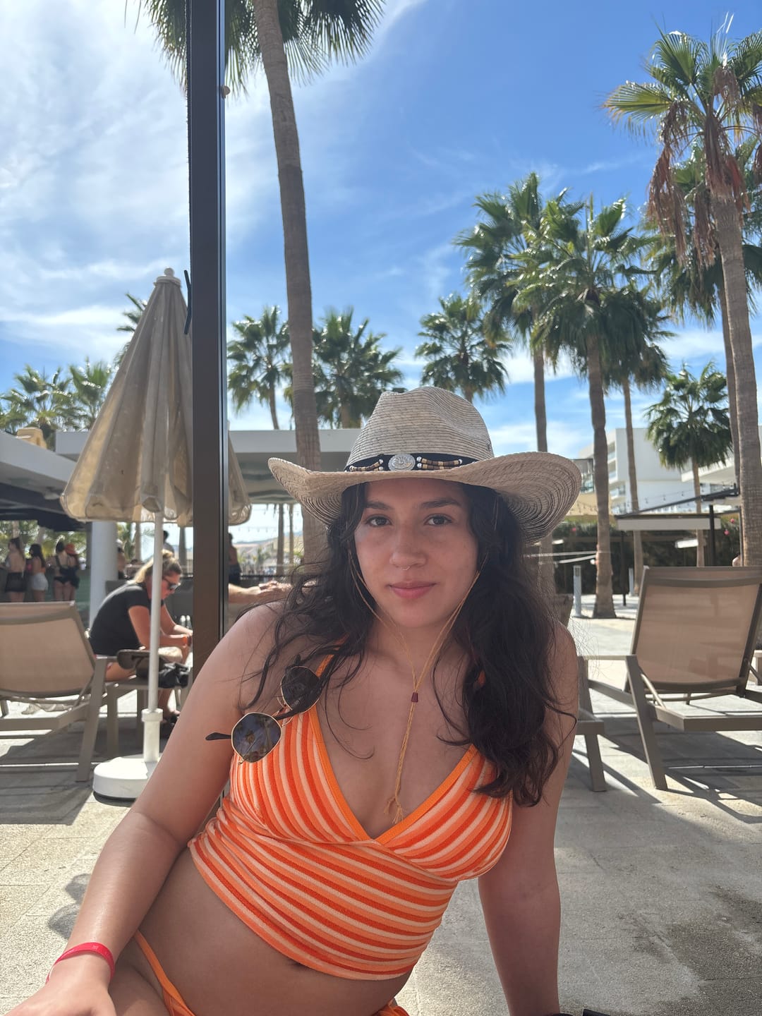 Customer photo review of Seamolly Striped Halter Tie Side Tankini Set